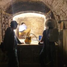 Prospection radar de la niche du reliquaire de sainte Marie-Madeleine dans la crypte